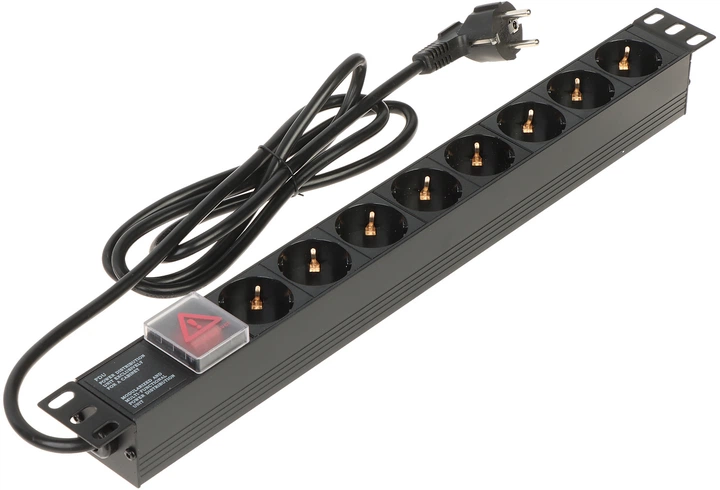 Listwa zasilająca Delta L19/8 do szafy RACK 19" 1.8 m, 8 gniazd (5902887008764) - Zdjęcie 1 Listwa zasilająca Delta L19/8 do szafy RACK 19" 1.8 m, 8 gniazd (5902887008764) - obraz 1