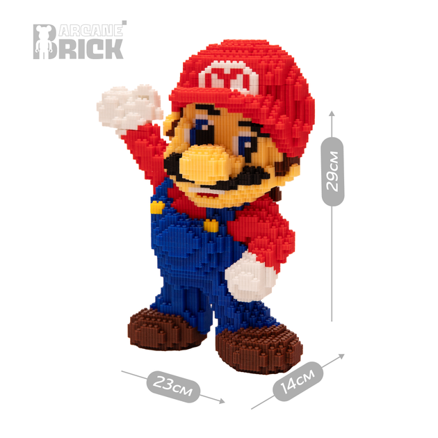 Конструктор 3д для дорослих "Red Mario" 29 см збірний блоковий Magic Blocks для дітей інтер'єрна арт фігурка супер маріо - зображення 5