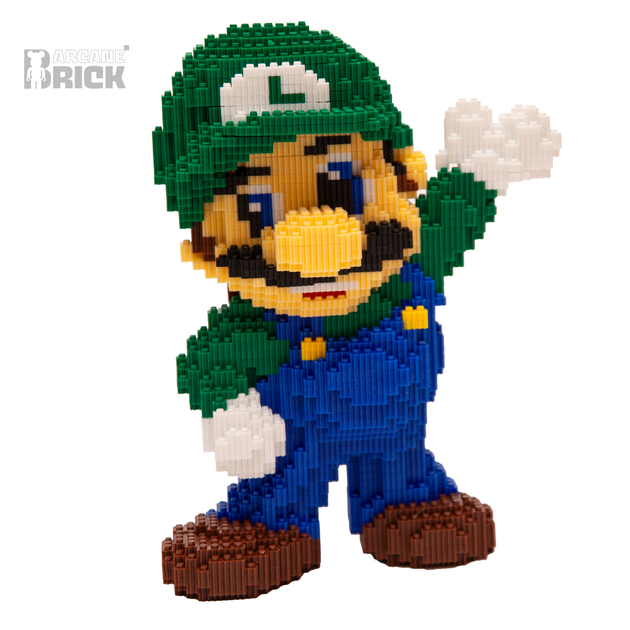 Конструктор 3д для дорослих "Green Mario" 29 см збірний блоковий Magic Blocks для дітей інтер'єрна арт фігурка супер маріо - зображення 3