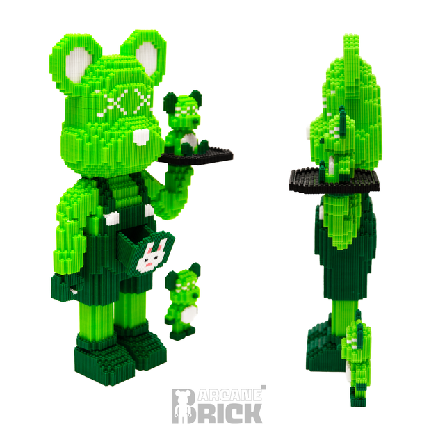 Конструктор 3д "Green Chef Mouse" 47 см для дорослих і дітей збірний блоковий magic blocks інтер'єрний 3D конструктор мишеня - зображення 3