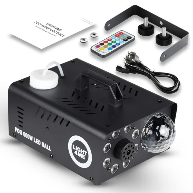 Wytwornica dymu z LED i kulą disco Light4Me Fog 600W LED Ball (5908249838857) - obraz 6