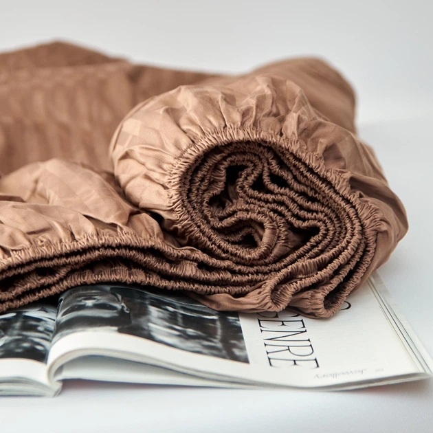 Простирадло на резинці Moon&Star Latte Brown Satin Stripe 190х200х25 см (MS-850004737) - изображение 4