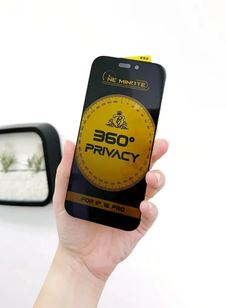 Захисне скло Privacy NeMinute для iPhone 17 Pro Max із максимальним захистом від подряпин чорне - Фото 3 Захисне скло Privacy NeMinute для iPhone 17 Pro Max із максимальним захистом від подряпин чорне - зображення 3