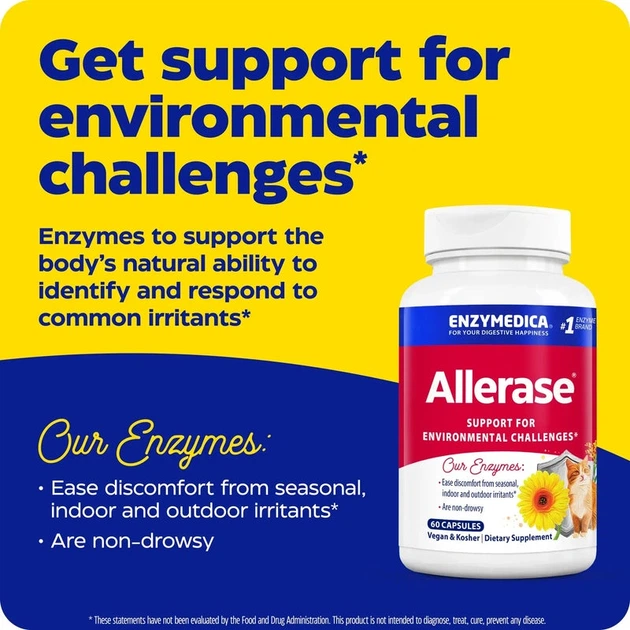 Комплекс ферментів Enzymedica Allerase 60 капсул (670480241400) - зображення 3