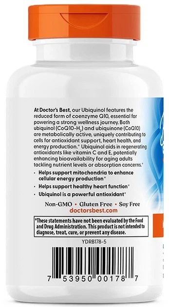 Убіхінол Doctor's Best Ubiquinol з Kaneka 50 мг 90 капсул (753950001787) - зображення 3