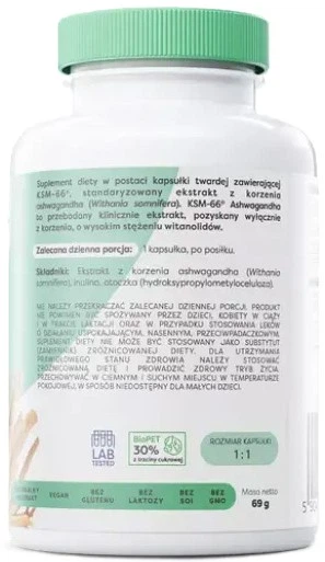 Ashwagandha Osavi KSM-66 200 mg 180 kapsułek (5904139924259) - Zdjęcie 3 Ashwagandha Osavi KSM-66 200 mg 180 kapsułek (5904139924259) - obraz 3