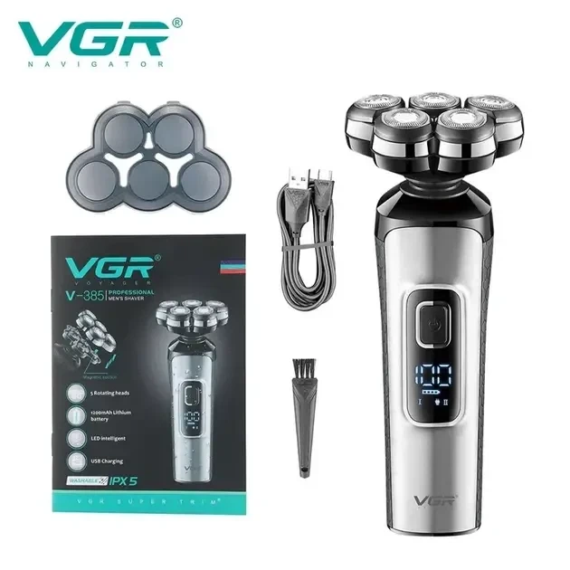 Электробритва аккумуляторная подзарядка от USB VGR V-385, электрическая мужская бритва для лица с плавающими головками - изображение 7