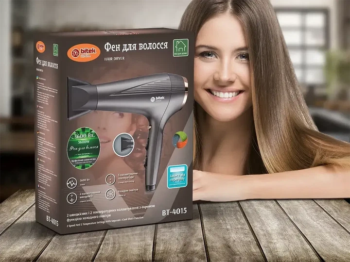 Фен для сушки и укладки волос 3600Вт BITEK BT-4015 - изображение 3