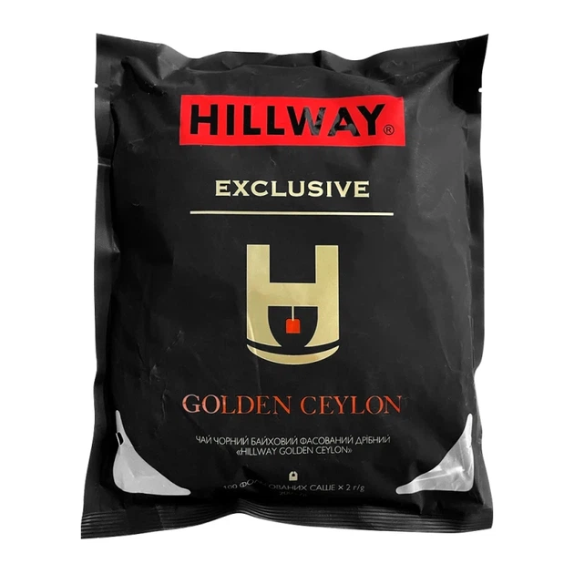 Чай чорний пакетований Hillway Golden Ceylon 100 шт х 2 г - Фото 1 Чай чорний пакетований Hillway Golden Ceylon 100 шт х 2 г - изображение 1