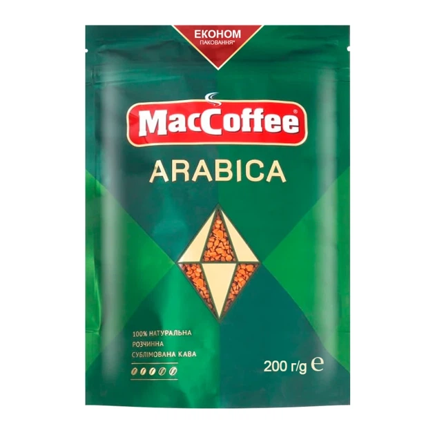 Кава розчинна MacCoffee Arabica 200 г - Фото 1 Кава розчинна MacCoffee Arabica 200 г - зображення 1