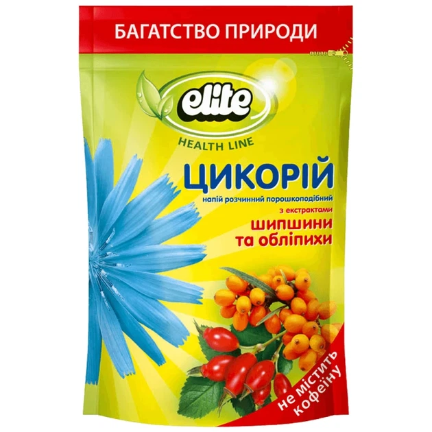 Напій розчинний Elite Цикорій з екстрактами шипшини та обліпихи 100 г - Фото 1 Напій розчинний Elite Цикорій з екстрактами шипшини та обліпихи 100 г - изображение 1