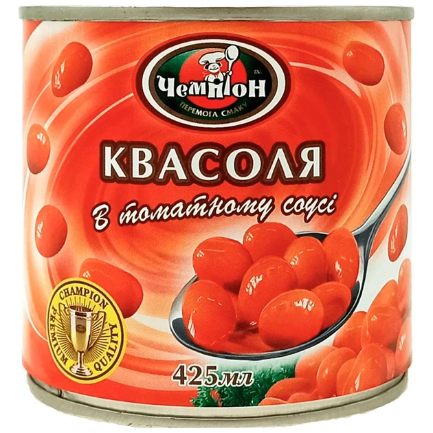 Квасоля Чемпіон у томатному соусі 425 мл - Фото 1 Квасоля Чемпіон у томатному соусі 425 мл - изображение 1