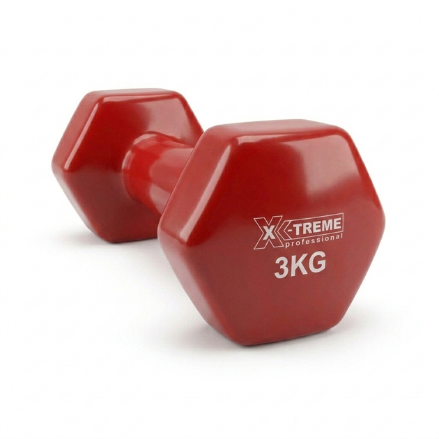 Гантелі для фітнесу 3 кг червона XTDBH-3R 1шт. X-TREME - зображення 6