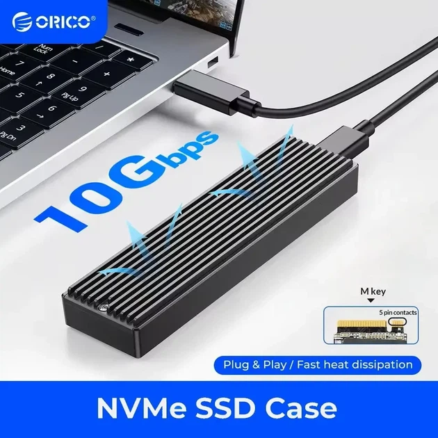 Корпус алюмінієва Кишеня для SSD М2 Orico M2PVM-C3 з підтримкою M.2 NVMe/NGFF і високошвидкісним під'єднанням Type-C - Фото 1 Корпус алюмінієва Кишеня для SSD М2 Orico M2PVM-C3 з підтримкою M.2 NVMe/NGFF і високошвидкісним під'єднанням Type-C - зображення 1