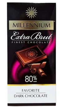 Шоколад Millennium (100 г) Favorite Brut чорний 80% - Фото 1 Шоколад Millennium (100 г) Favorite Brut чорний 80% - зображення 1