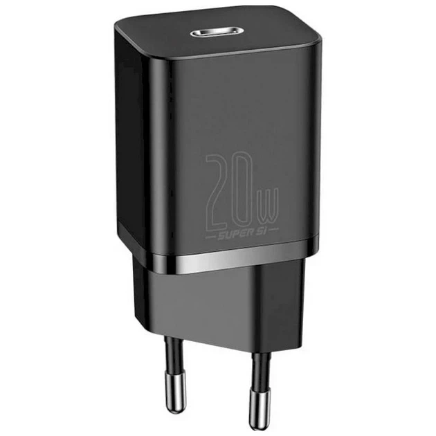 Сітчасте зарядне пристрій Baseus Super Si Quick Charger 20W Sets Чорний (CCSUP-B01) - Фото 1 Сітчасте зарядне пристрій Baseus Super Si Quick Charger 20W Sets Чорний (CCSUP-B01) - зображення 1