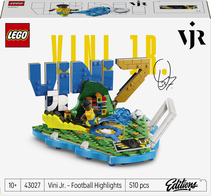 Конструктор LEGO Editions Football Вінісіус Жуніор — найкращі моменти футбольних матчів 510 деталей (43027) - Фото 1 Конструктор LEGO Editions Football Вінісіус Жуніор — найкращі моменти футбольних матчів 510 деталей (43027) - зображення 1