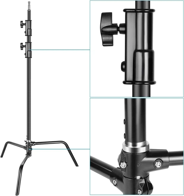 Штатив для студійного світла Neewer 2-Pack Studio Light Stands Black Б/В - Фото 4 Штатив для студійного світла Neewer 2-Pack Studio Light Stands Black Б/В - зображення 4