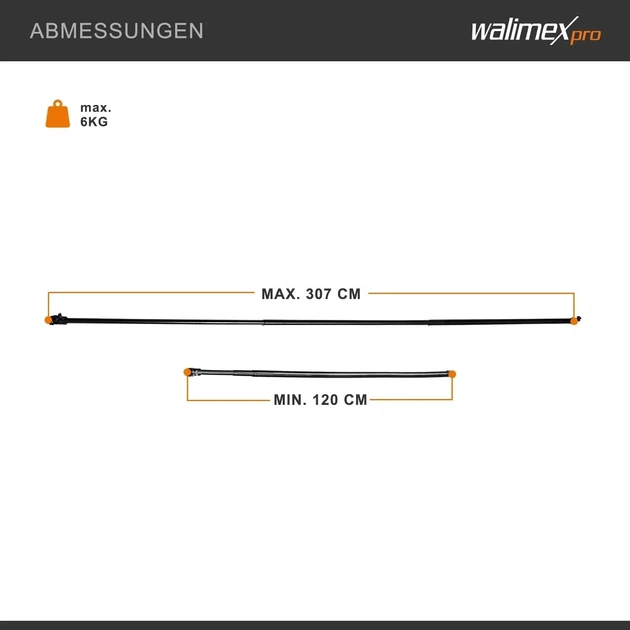 Телескопическая нижняя штанга Walimex pro 120-307 см Черный Б/В - Фото 4 Телескопическая нижняя штанга Walimex pro 120-307 см Черный Б/В - изображение 4