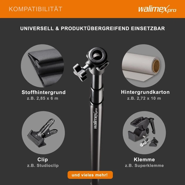 Телескопическая нижняя штанга Walimex pro 120-307 см Черный Б/В - Фото 6 Телескопическая нижняя штанга Walimex pro 120-307 см Черный Б/В - изображение 6