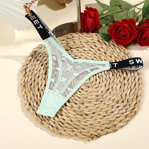 Жіночі сітчасті трусики стрінги з принтом серця та написом Sweet Honey Fashion Accessories S/M бірюзовий (2-112) - Фото 1 Жіночі сітчасті трусики стрінги з принтом серця та написом Sweet Honey Fashion Accessories S/M бірюзовий (2-112) - зображення 1