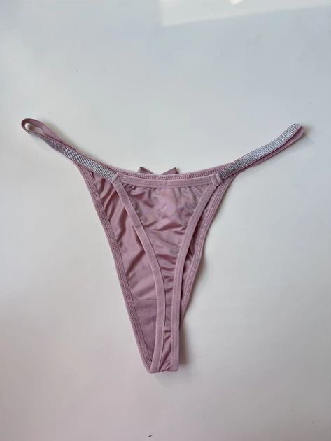 Жіночі трусики стрінги з блискучими лямками Honey Fashion Accessories M/L пудровий (2-111) - зображення 6
