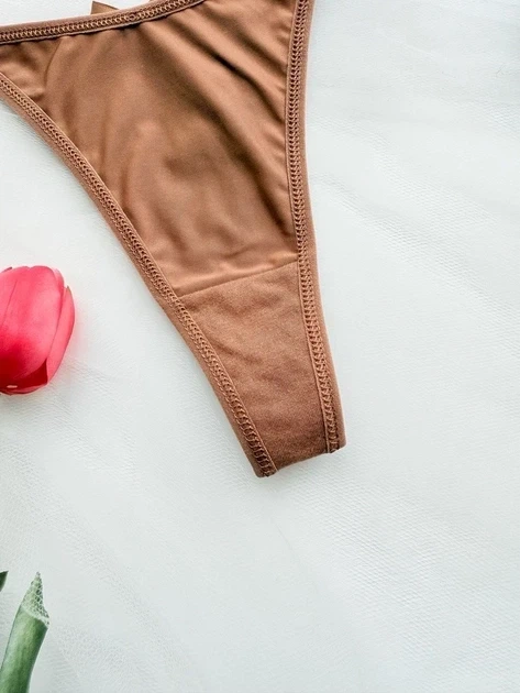 Жіночі трусики стрінги з блискучими лямками Honey Fashion Accessories S/M коричневий (2-111) - Фото 4 Жіночі трусики стрінги з блискучими лямками Honey Fashion Accessories S/M коричневий (2-111) - изображение 4