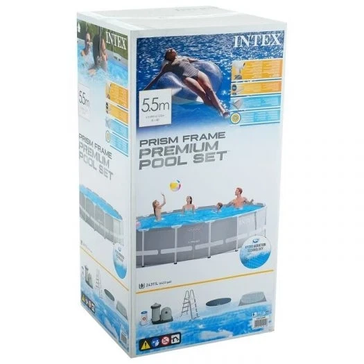 Круглый каркасный бассейн Intex 26732 NP с лестницей, тентом и подстилкой. Размером 549x122см, объём 24311 л - изображение 5