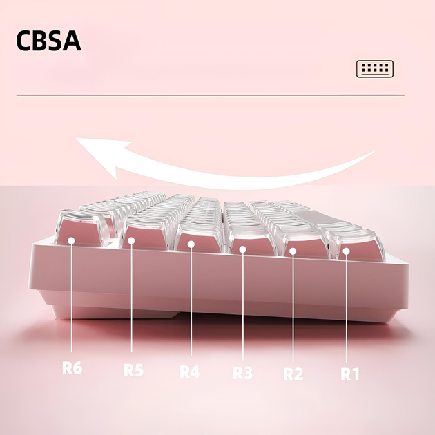 Набір кейкапів Crystal Jelly White для механічної клавіатури — 132 клавіші, ABS+PC, CBSA профіль - Фото 3 Набір кейкапів Crystal Jelly White для механічної клавіатури — 132 клавіші, ABS+PC, CBSA профіль - зображення 3