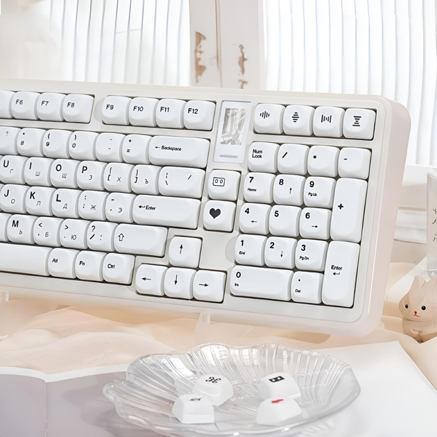 Кейкапи для механічної клавіатури "Minimalist White" з російською розкладкою, 129 клавіш, MO профіль - Фото 5 Кейкапи для механічної клавіатури "Minimalist White" з російською розкладкою, 129 клавіш, MO профіль - зображення 5