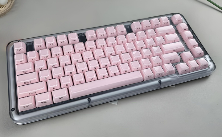 Набір кейкапів Crystal Jelly Pink для механічної клавіатури — 132 клавіші, ABS+PC, CBSA профіль - зображення 8
