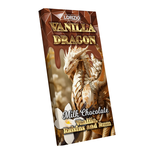 Крафтовый шоколад молочный с изюмом, ванилью и ромом "VANILLA DRAGON" - изображение 2