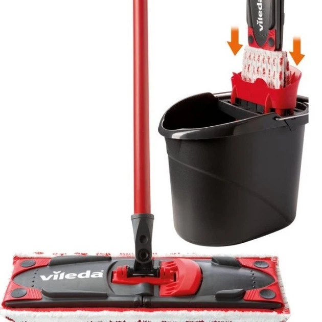 Набор для уборки Vileda UltraMax 2in1 Microfibre 155737 – швабра + ведро с отжимом, микрофибра, универсальный для полов - изображение 4