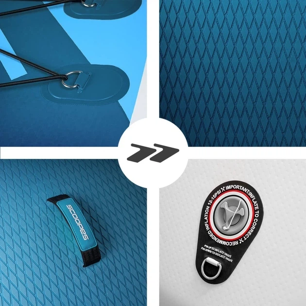 Надувная SUP доска Scoopes Velo 320 см 2в1 (SUP+каяк) с веслом, сиденьем, насосом и комплектом аксессуаров - изображение 6
