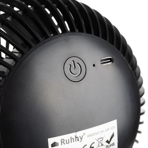 Беспроводной вентилятор с клипсой Ruhhy 25567 — USB-C, 2 режима, аккумуляторный, тихий настольный/дорожный - изображение 6