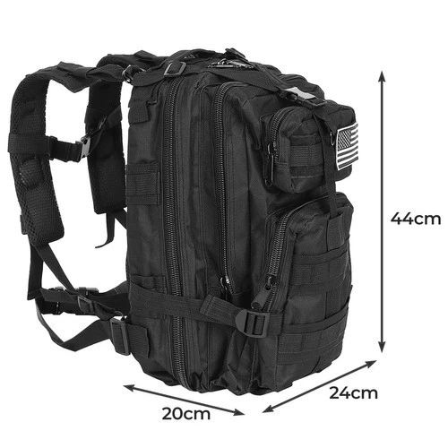 Рюкзак тактический Trizand 23089 26 л черный военный туристический с системой MOLLE (5 отделений, водостойкий) - изображение 5