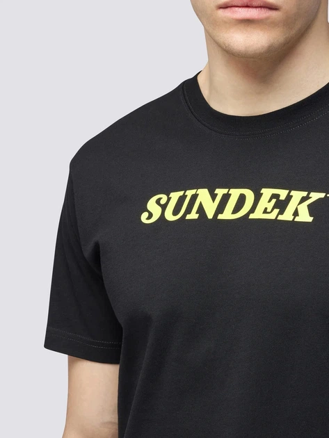 Футболка чоловіча бавовняна довга Sundek M287TEJ7800 00402 S Чорна (800070324601) - зображення 4