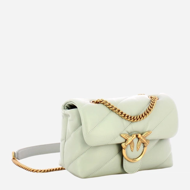 Сумка крос-боді жіноча з натуральної шкіри маленька Pinko Love Puff Mini 100039A0F2 K32Q Сіра (800070357045) - зображення 3