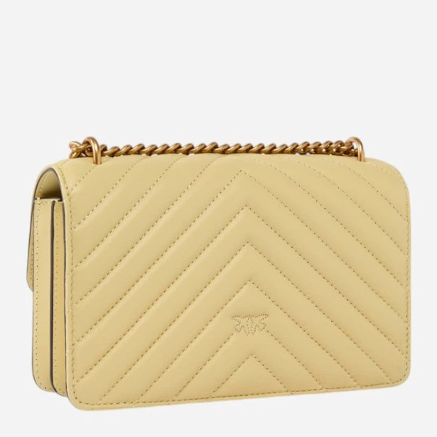 Torebka crossbody damska ze skóry naturalnej mała Pinko Love One Mini 100074A0GK C39Q Żółta (800070357041) - obraz 2