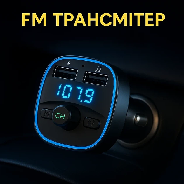 FM модулятор T25 Bluetooth 3в1 автомобільний трансмітер MP3 USB MicroSD Handsfree для прикурювача - Фото 3 FM модулятор T25 Bluetooth 3в1 автомобільний трансмітер MP3 USB MicroSD Handsfree для прикурювача - зображення 3