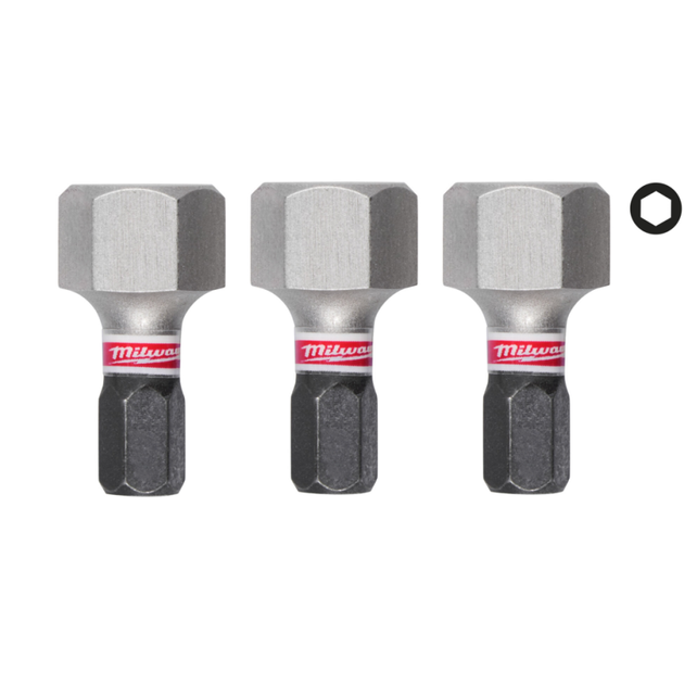 Біта SHOCKWAVE MILWAUKEE, Hex12, 25мм, (3шт) - Фото 1 Біта SHOCKWAVE MILWAUKEE, Hex12, 25мм, (3шт) - изображение 1