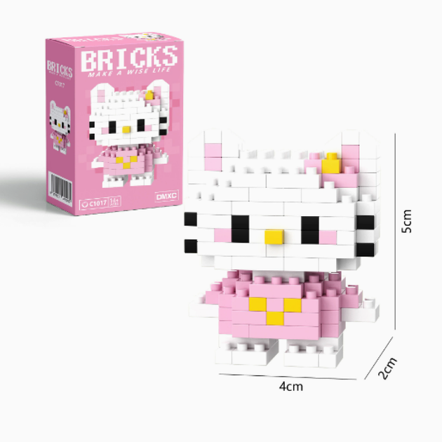 Конструктор Bricks мини-конструктор Mini Hello Kitty из миниблоков коллекционные брикс фигурки mini 3д для детей и взрослых - Фото 2 Конструктор Bricks мини-конструктор Mini Hello Kitty из миниблоков коллекционные брикс фигурки mini 3д для детей и взрослых - изображение 2