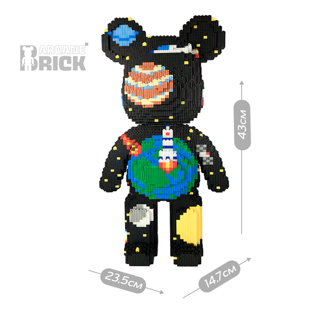 3D конструктор "Cosmic Bear" сборный блочный 3д медведь Magic Blocks для взрослых и детей коллекционная фигурка bearbrick - изображение 4