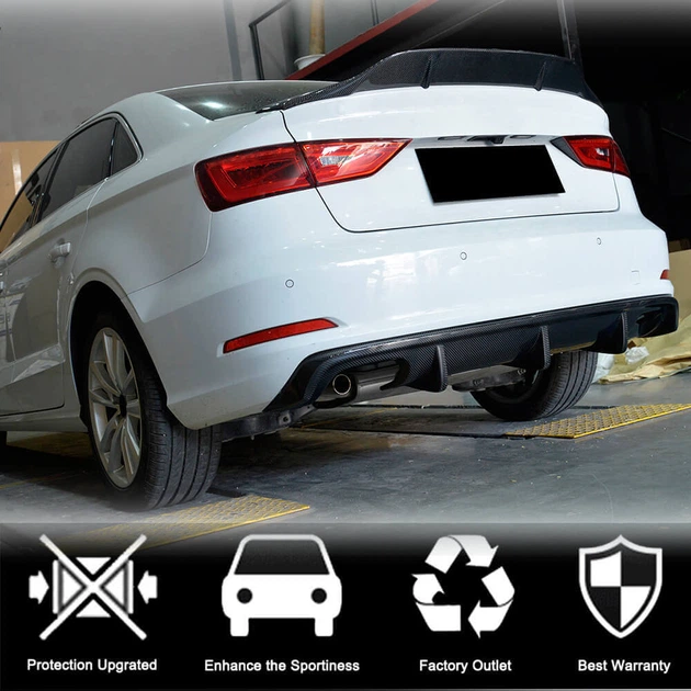 Диффузор заднего бампера V2 (для Base Sedan 2012-2016, Карбон) для Ауди A3 - изображение 2