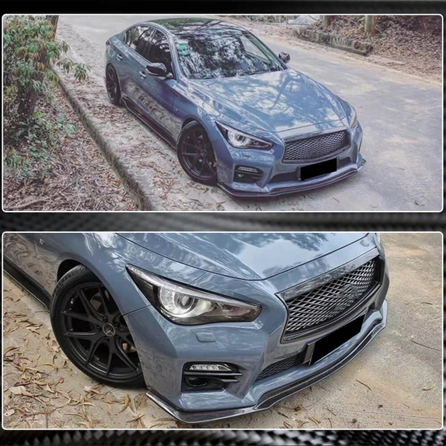 Передний Лип-спойлер V1 для Q50 Sport 2014-2017 Карбон для Infiniti Q50/Q60 - изображение 4