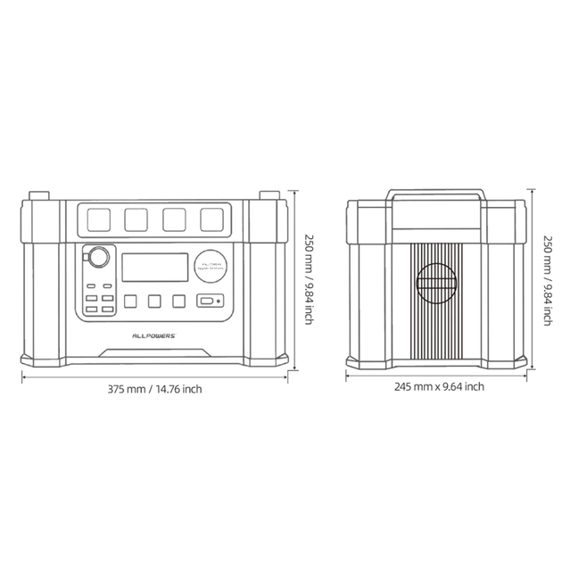 Портативна зарядна станція Allpowers S2000 Pro 2400W 1451 Wh - зображення 12