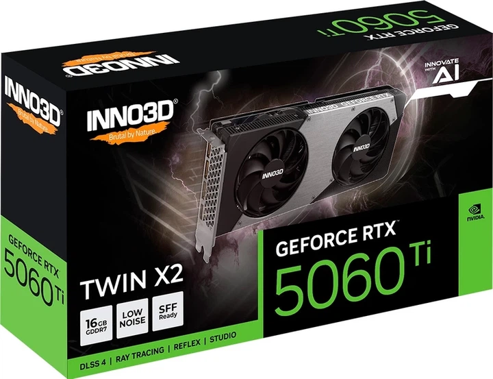 Відеокарта Inno3D GeForce RTX 5060 Ti TWIN X2 16384MB (N506T2-16D7-191073N) - изображение 6