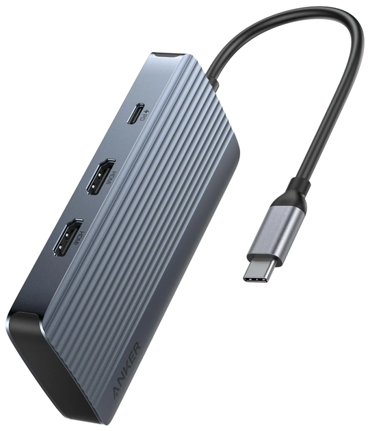 USB-хаб Anker USB-C Hub - 7-in-1 - PD in 100W, 2xHDMI, 4xUSB-A Black (A83740A2) - Фото 1 USB-хаб Anker USB-C Hub - 7-in-1 - PD in 100W, 2xHDMI, 4xUSB-A Black (A83740A2) - зображення 1