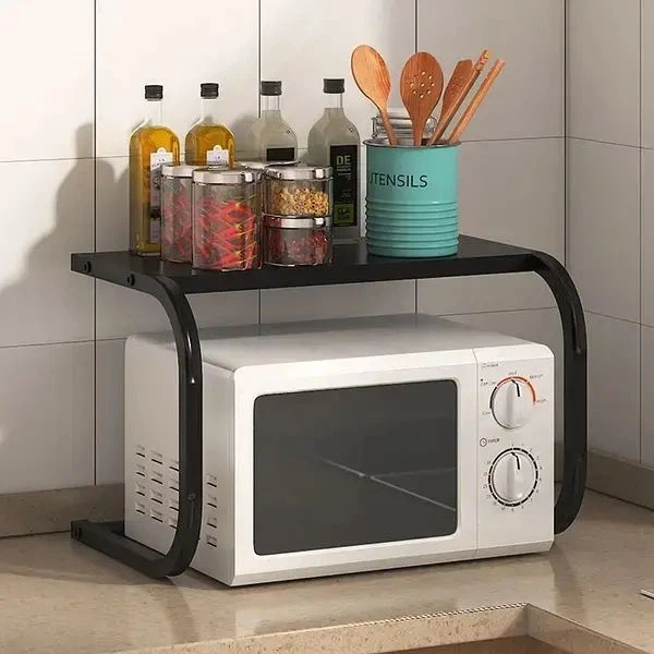 Полочка для микроволновки 53х32х32см, настольная, с антикоррозионной краской, черная - изображение 3