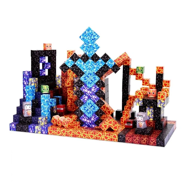 Магнітний конструктор Minecraft Магічна фортеця 100 деталей для дітей 3+ набір кубиків - Фото 5 Магнітний конструктор Minecraft Магічна фортеця 100 деталей для дітей 3+ набір кубиків - зображення 5